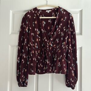 Floral burgundy blouse